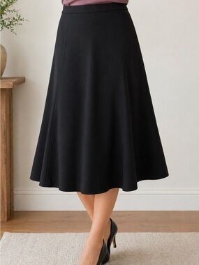 Lauren Ralph Lauren Black A-Line Midi Skirt